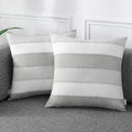 AmHoo Pack of 2 Farmhouse Stripe Check Throw Pillow Covers Set Case Cotton by AmHootextile