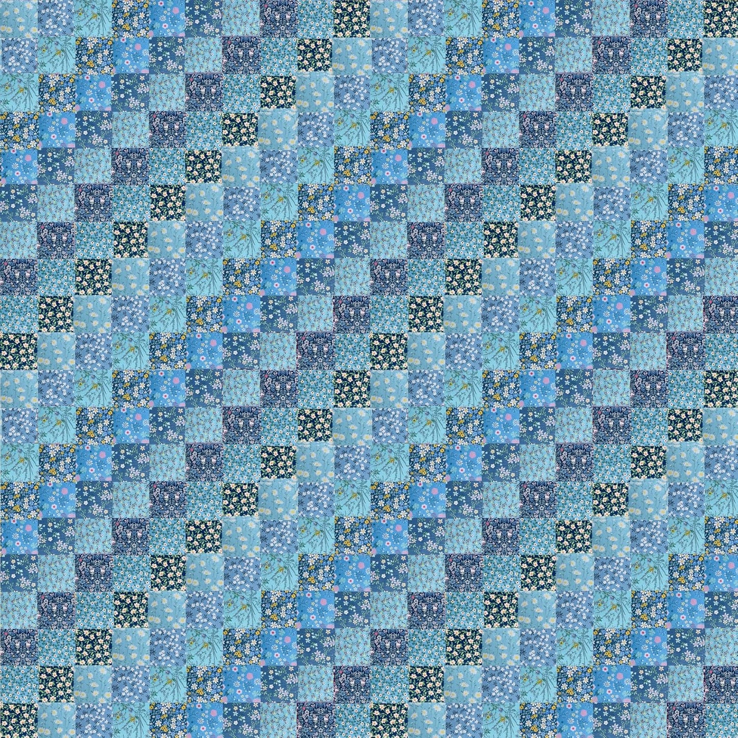 HANPATQUI 50PCS 10 x 10 inch Blue Printed 100% Cotton Fat Quarters Fabric for Sewing and Quilting Bundles Precut Fabric Square for DIY Craft Patchwork