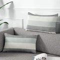 AmHoo Pack of 2 Farmhouse Stripe Check Throw Pillow Covers Set Case Cotton by AmHootextile