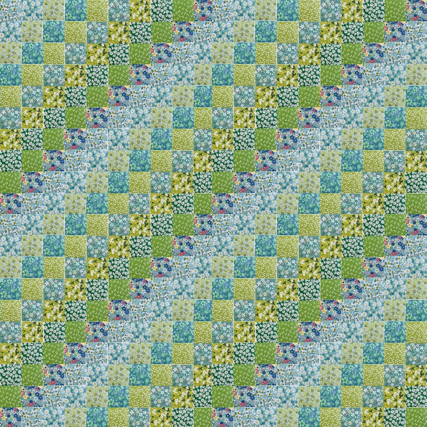 HANPATQUI 50PCS 12 x 12 inch Green Printed 100% Cotton Fat Quarters Fabric for Sewing and Quilting Bundles Precut Fabric Square for DIY Craft Patchwork